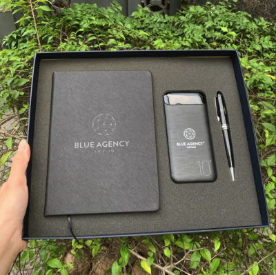 GS 002 - GIFTSET (Sổ tay + Bút ký +Pin Sạc + Hộp quà)